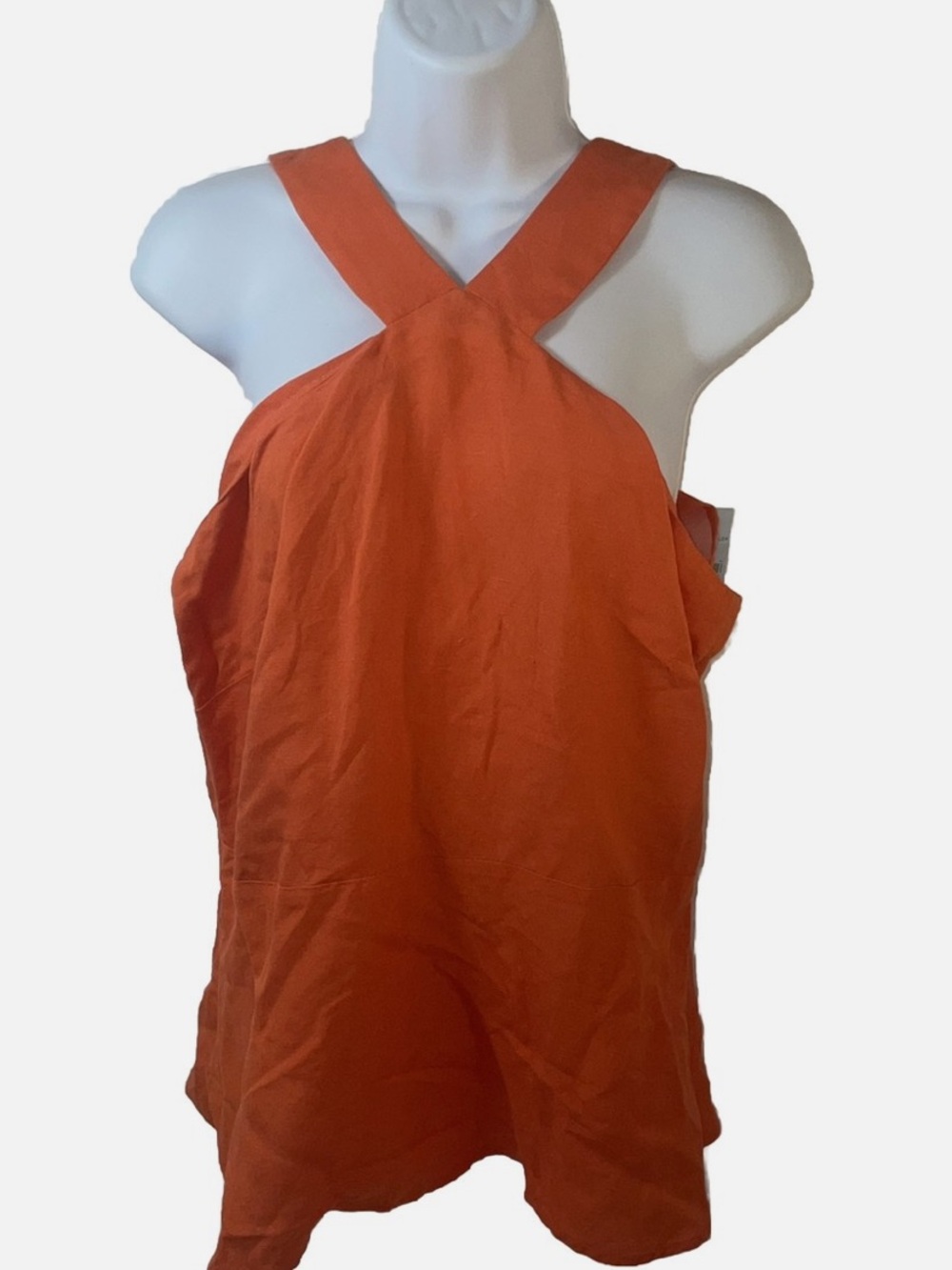 NWT Ann Taylor Bright Orange Sleeveless Blouse Size 12